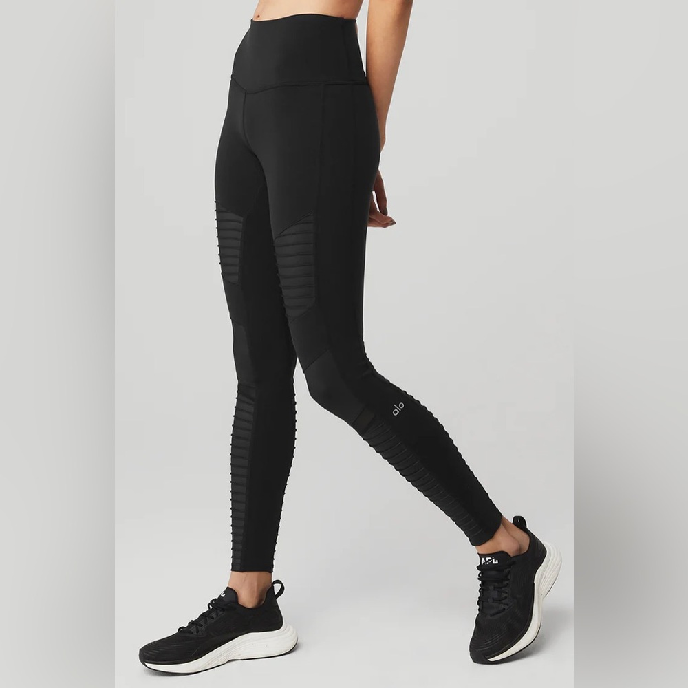 Alo High Waist Moto Sport Leggings with Mesh Panels Size XS NWOT